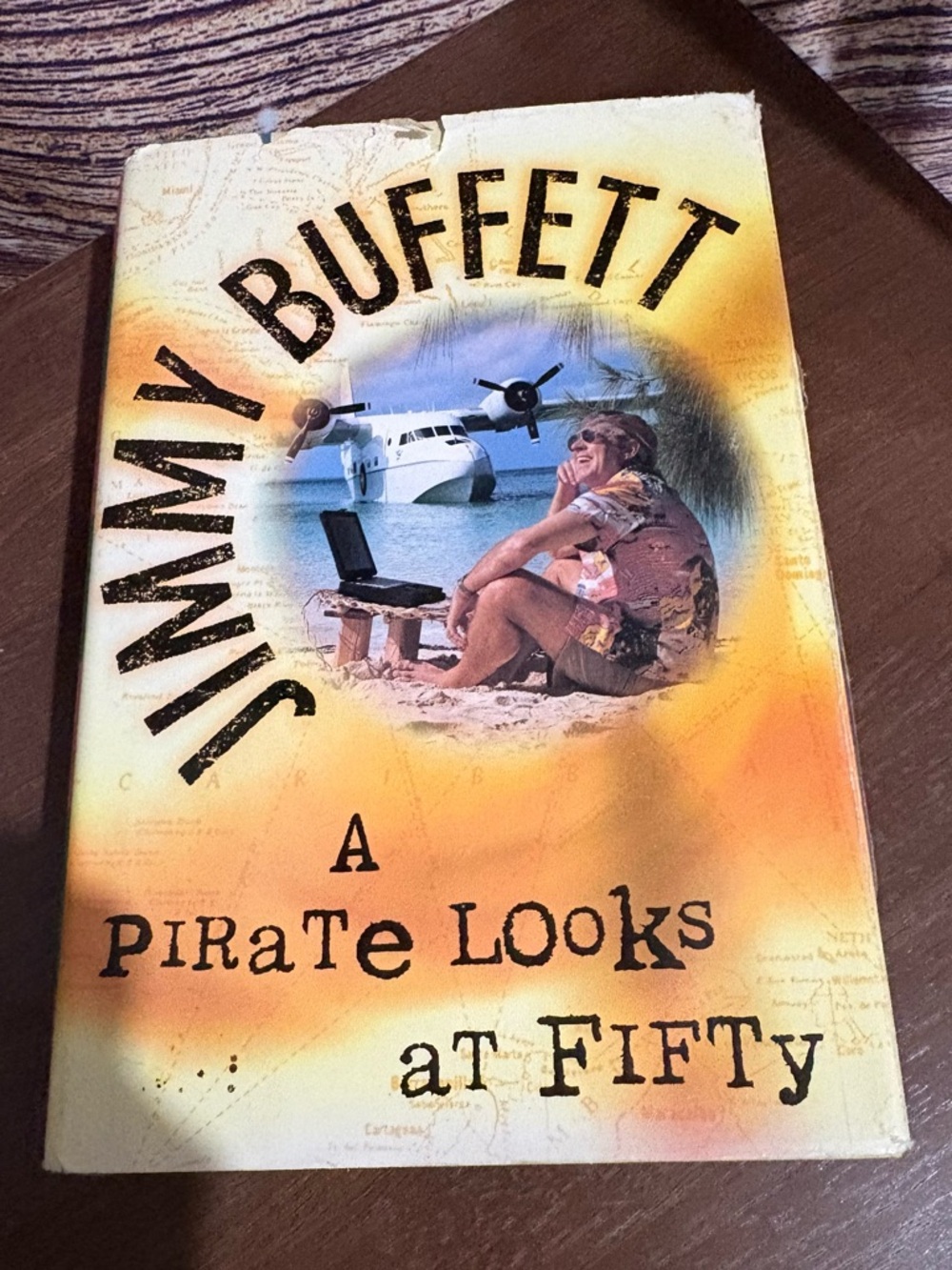 Jimmy Buffett 'A Pirate Looks at Fifty' Book Cover Art Print - Yellow Orange
